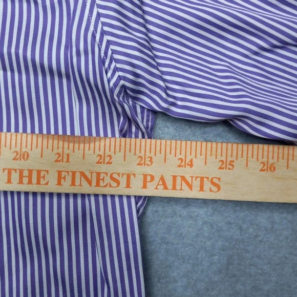 Robert Graham Shirt Large Tailored Fit Flip Cuff‎ Striped Luxury Designer - Picture 11 of 13